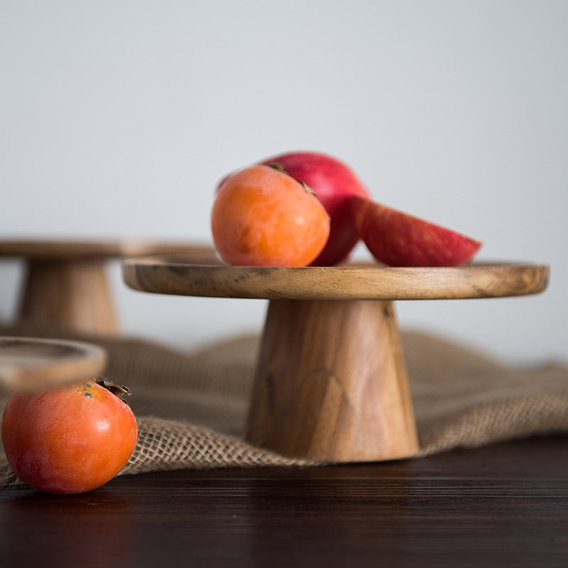 Acacia Wood Elevated Cake Plate