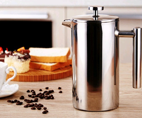 Luxury Double Stainless Steel French Press Coffee Maker