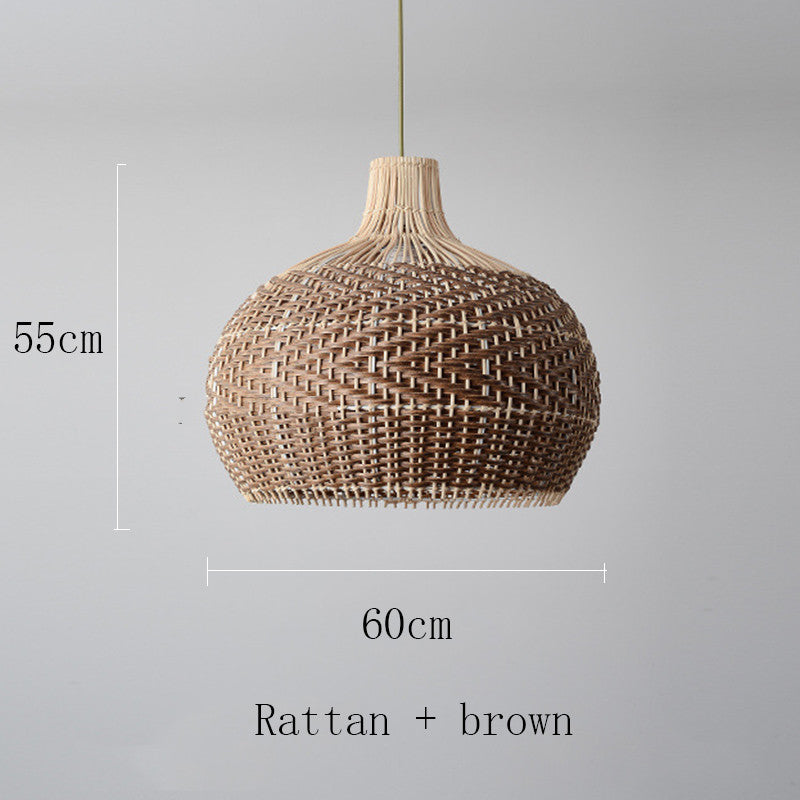 Retro Rattan Radiance Pendant Light