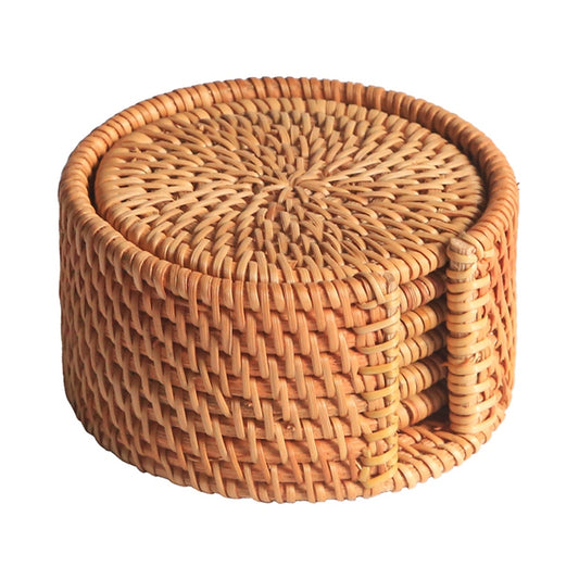 Rattan Elegance Drink Coaster Set