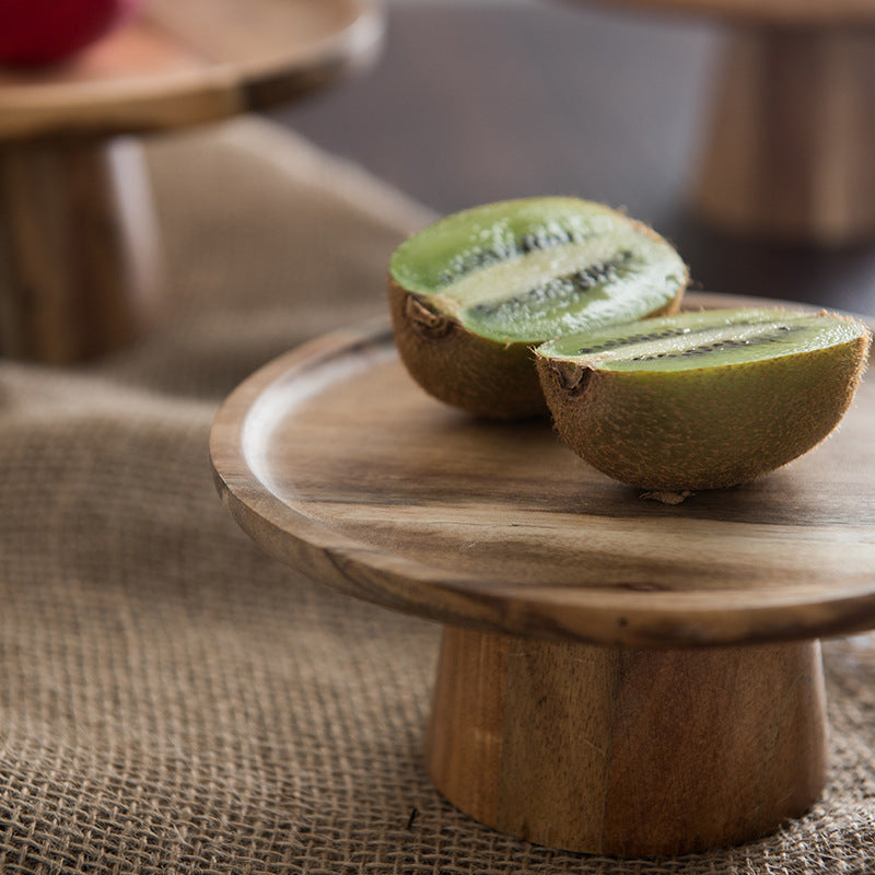 Acacia Wood Elevated Cake Plate