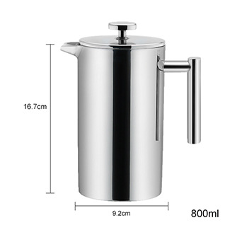 Luxury Double Stainless Steel French Press Coffee Maker