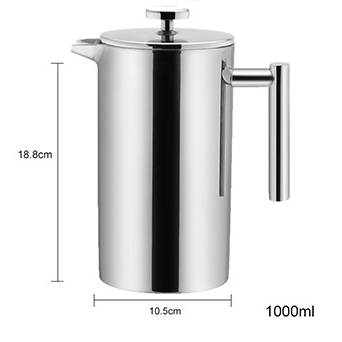 Luxury Double Stainless Steel French Press Coffee Maker