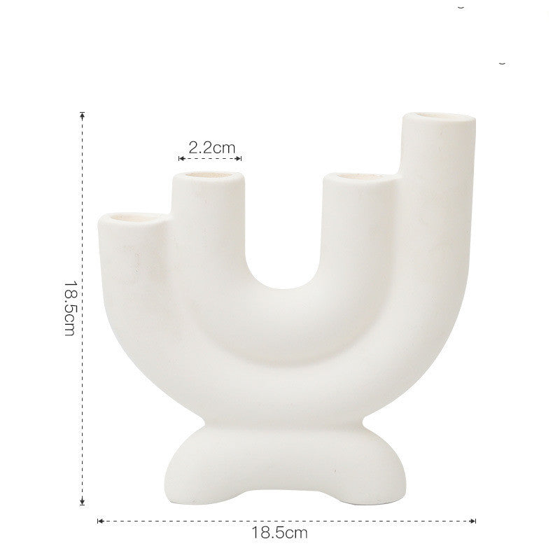 Seraphic Glow Ceramic Candelabra