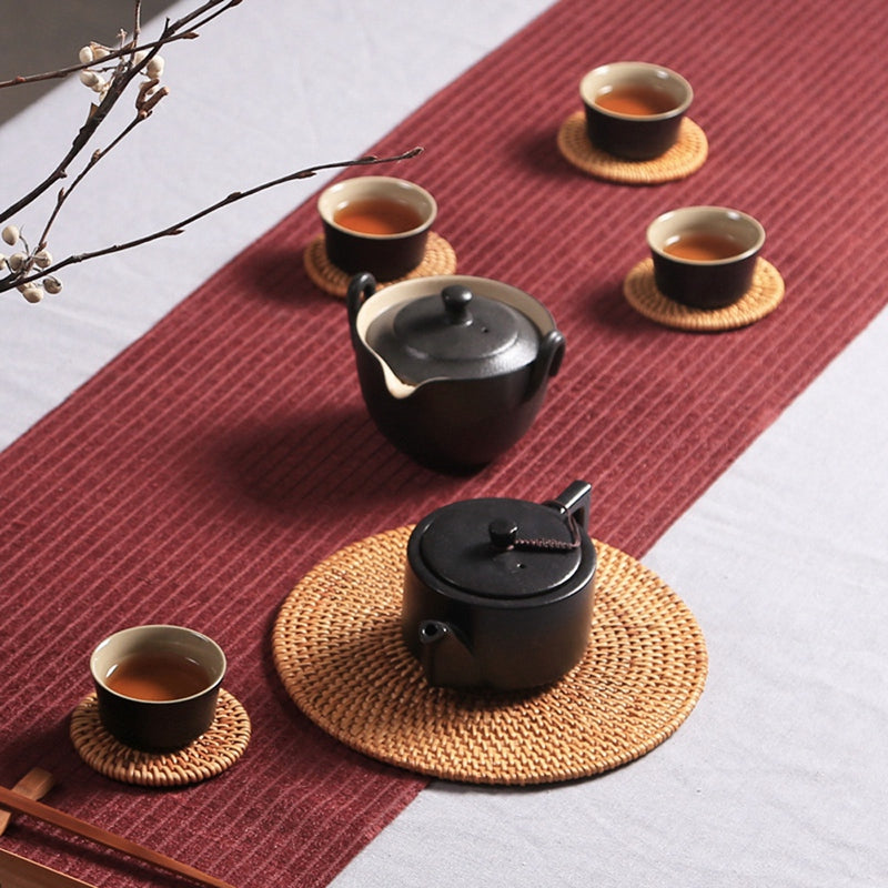 Rattan Elegance Drink Coaster Set