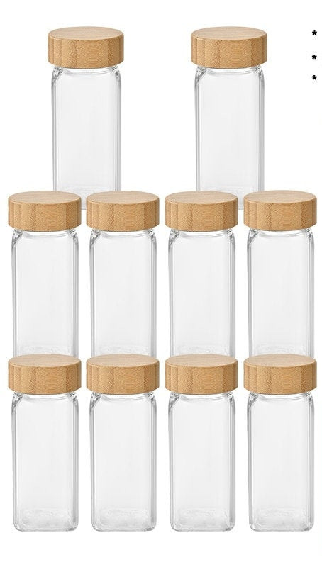 Complete Spice Organizer Kit - Glass Jars with Dual Shaker Lids