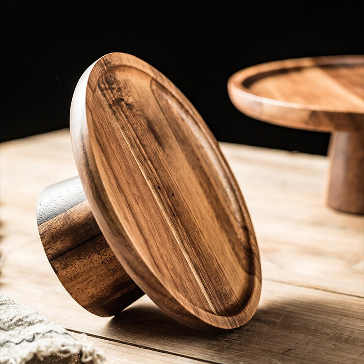 Acacia Wood Elevated Cake Plate